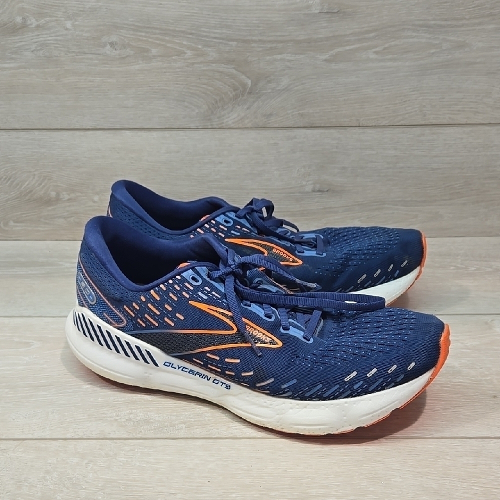 Brooks Men'sGlycerin GTS 20 Blue& Orange Running Shoes Sz 12 Medium D